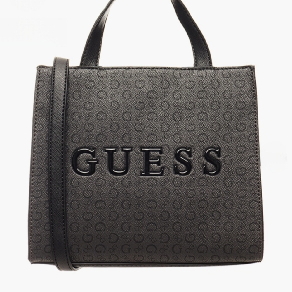 Guess Black Textured Tote Bag